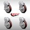 Service Caster 5 Inch SS Maroon Polyurethane Wheel Swivel Bolt Hole Caster Set with Brake SCC SCC-SSBH20S514-PPUB-MRN-TLB-4 - alternate 2